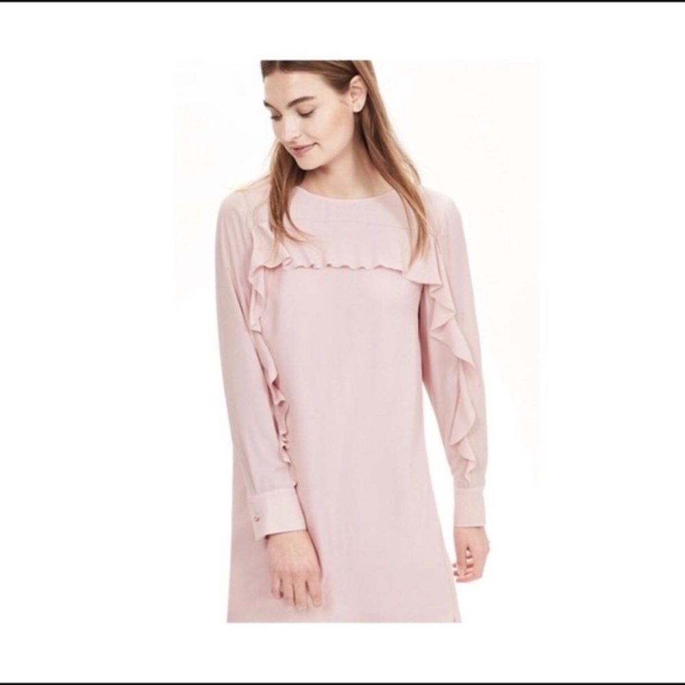 Banana Republic Long Sleeve Ruffle Dress